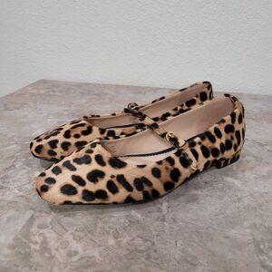 Boden Penelope Mary Jane Flat in Leopard Pony Hair size 38